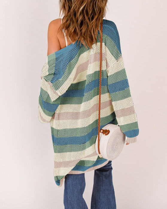 Sale! Colorblock Stripe Cardigan