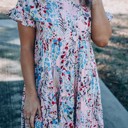  SALE! Floral Short Sleeve Tiered Dress (Size Medium)