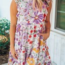  SALE! Ruffle Vibrant Floral Tiered Dress