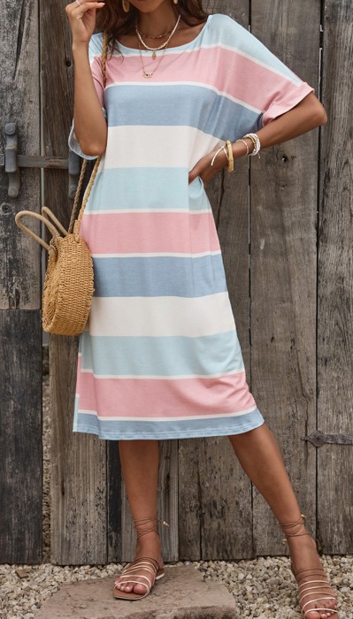 SALE! Multicolor Striped Midi Dress