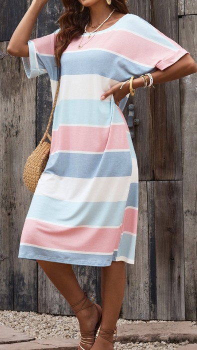 SALE! Multicolor Striped Midi Dress