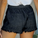  SALE! Denim Frayed Hem Drawstring Shorts