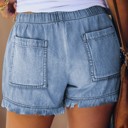  SALE! Denim Frayed Hem Drawstring Shorts