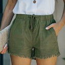  SALE! Denim Frayed Hem Drawstring Shorts