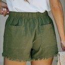  SALE! Denim Frayed Hem Drawstring Shorts