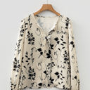  HIDDEN GEMS | Floral Split Neck Long Sleeve Blouse