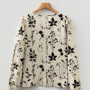  HIDDEN GEMS | Floral Split Neck Long Sleeve Blouse