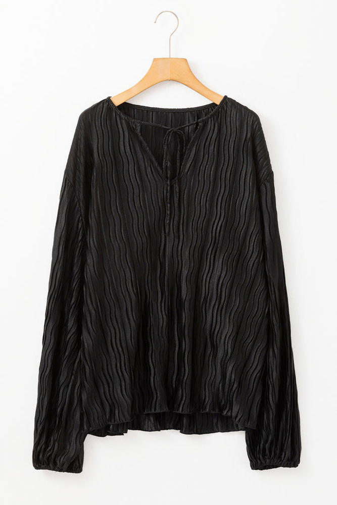 The Tiera Textured Bubble Sleeve Blouse