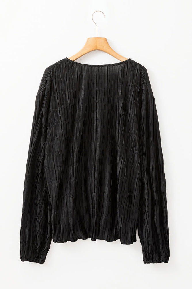 The Tiera Textured Bubble Sleeve Blouse