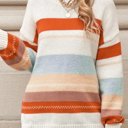  HIDDEN GEMS Soft Colorful Stripe Sweater