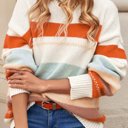  HIDDEN GEMS Soft Colorful Stripe Sweater