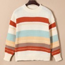  HIDDEN GEMS Soft Colorful Stripe Sweater