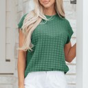  Easy Going Checker Knit Top