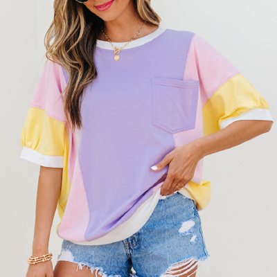 HIDDEN GEMS | Colorblock Chest Pocket T-Shirt
