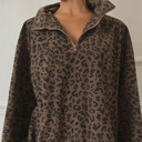  HIDDEN GEMS | Leopard Corduroy Quarter-Zip Sweatshirt