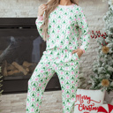  HIDDEN GEMS | Christmas Tree Stripe Contrast Pajama Set