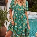  SALE! Boho V-Neck Fluttery Sleeve Dress