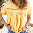  SALE! Dotted Crochet Short Sleeve Top