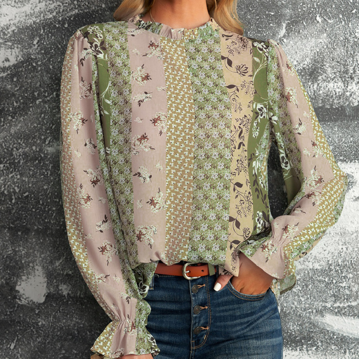 SALE! Floral Ruffle Long Sleeve Blouse