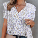  SALE! Floral Smocked Ruffle T-Shirt