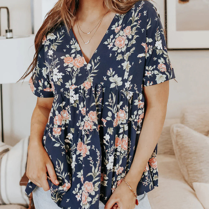 SALE! Vintage Blooms Babydoll Top