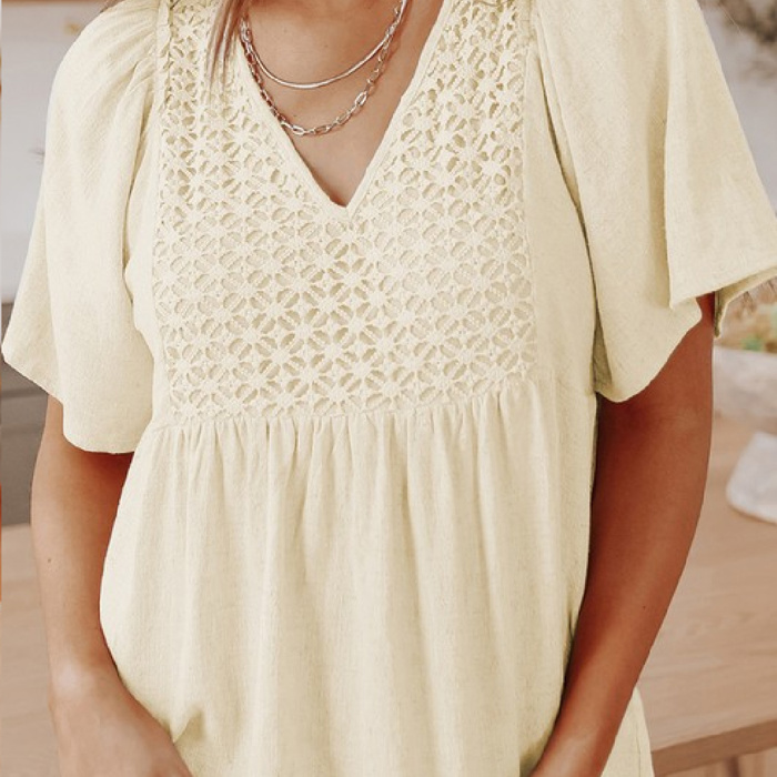 SALE! Sweetened Up Crochet Babydoll Top