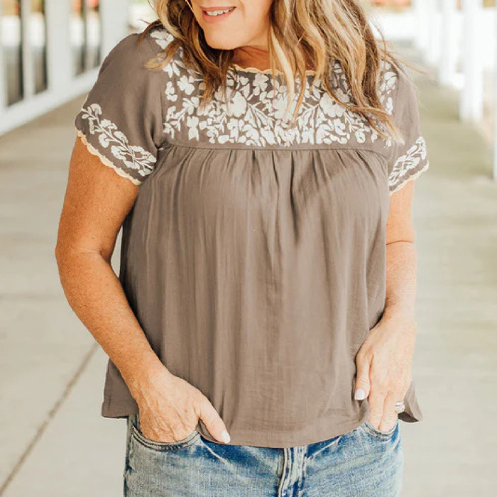 Sale! Floral Embroidered Top (Larges left!)