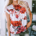  HIDDEN GEMS Vibrant Floral Shirred Top