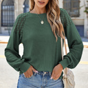  HIDDEN GEMS Crochet Raglan Long Sleeve Top