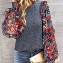  HIDDEN GEMS Heather Floral Ruffle Top