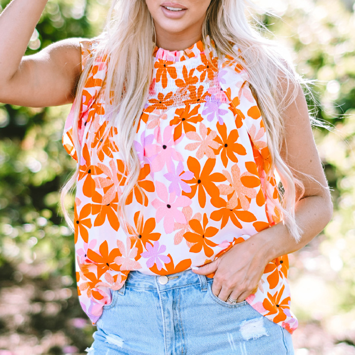 HIDDEN GEMS | Floral Ruffle Sleeve Top