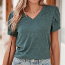  HIDDEN GEMS | Heathered Petal Sleeve V-Neck T-Shirt