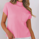  HIDDEN GEMS | Ribbed Knit Short Sleeve Sweater