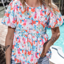  Dreamy Greece Babydoll Top