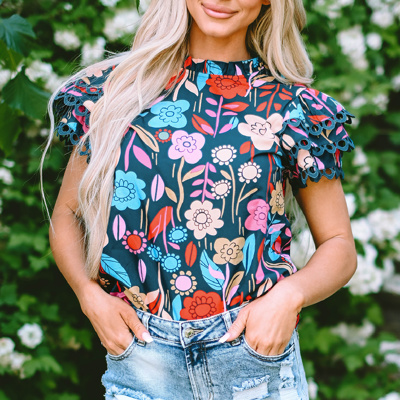 HIDDEN GEMS | Floral Tiered Ruffle Sleeve Blouse