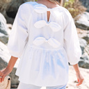  HIDDEN GEMS | Bow Cutout Back 3/4 Sleeve Blouse