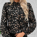 Black Small HIDDEN GEMS Unforgettable Mock Neck Blouse