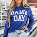  HIDDEN GEMS | GAME DAY Corded Long Sleeve Crewneck Top