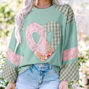  The Heart to Heart Plaid Patchwork Top