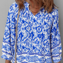  HIDDEN GEMS | Boho Tied Neck 3/4 Sleeve Blouse