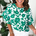  HIDDEN GEMS Vibrant Floral Loose Blouse