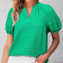  HIDDEN GEMS Checker Textured Blouse