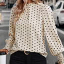  HIDDEN GEMS Ruffle Polka Dot Blouse