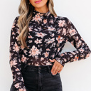  HIDDEN GEMS Floral Mesh Fitted Top