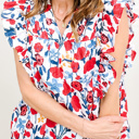  HIDDEN GEMS | Colorful Floral Ruffle Sleeve Top