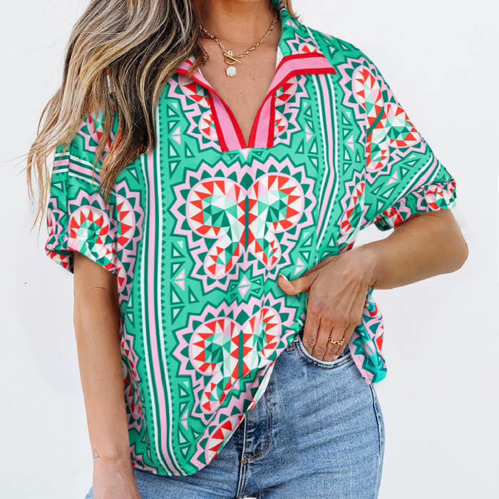Sweet Escape Abstract Vibrant Blouse