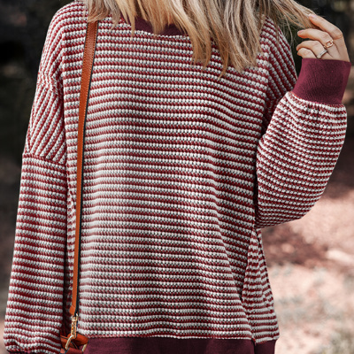 HIDDEN GEMS | Stripe Ribbed Long Sleeve Top