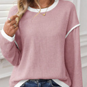  HIDDEN GEMS | Contrast Trim Drop Shoulder Top