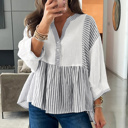  Sail Away Stripe Gauze Blouse