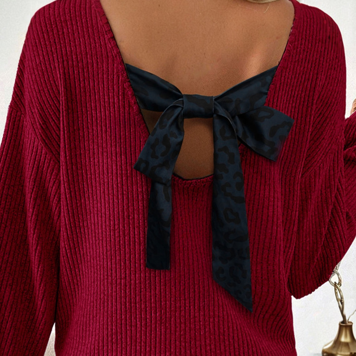 HIDDEN GEMS | Bow Tie Back Long Sleeve Top